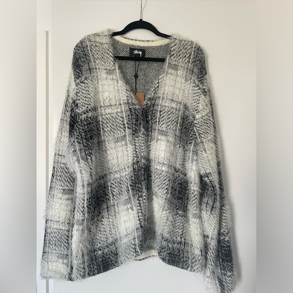 Study Plaid Hairy cardigan - Picture 1 of 2